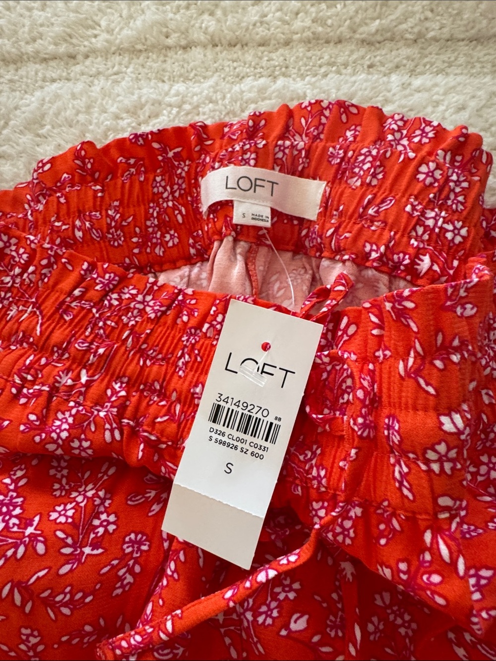 Bright Floral Athletic Pull-On Shorts with Drawstring - Picture 2 of 6